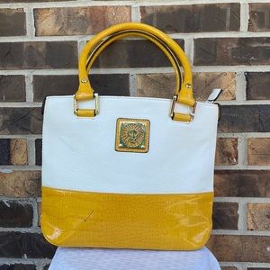 NWOT Anne Klein Yellow and White Purse